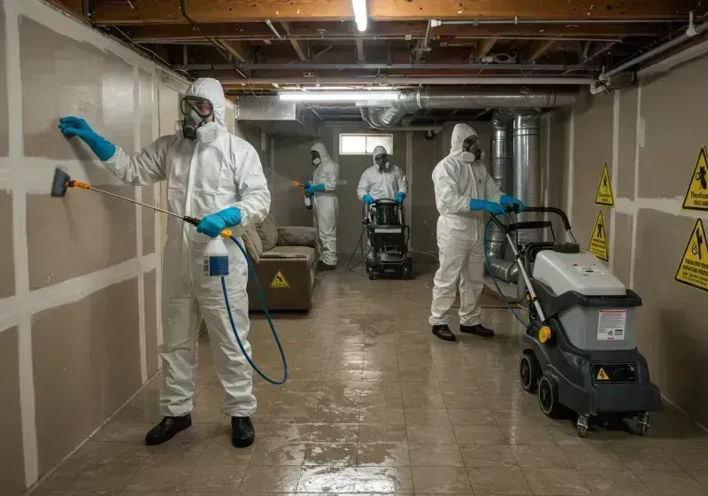 Basement Moisture Removal and Structural Drying process in Wheeler, TX